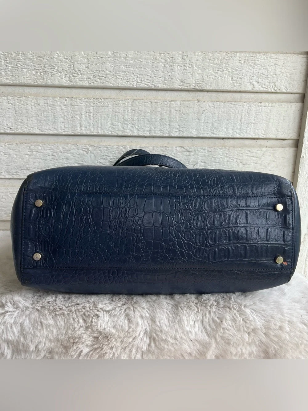 KATE SPADE Navy Blue Large Mulberry Lane Court Leila Laptop Tote Shoulder Bag